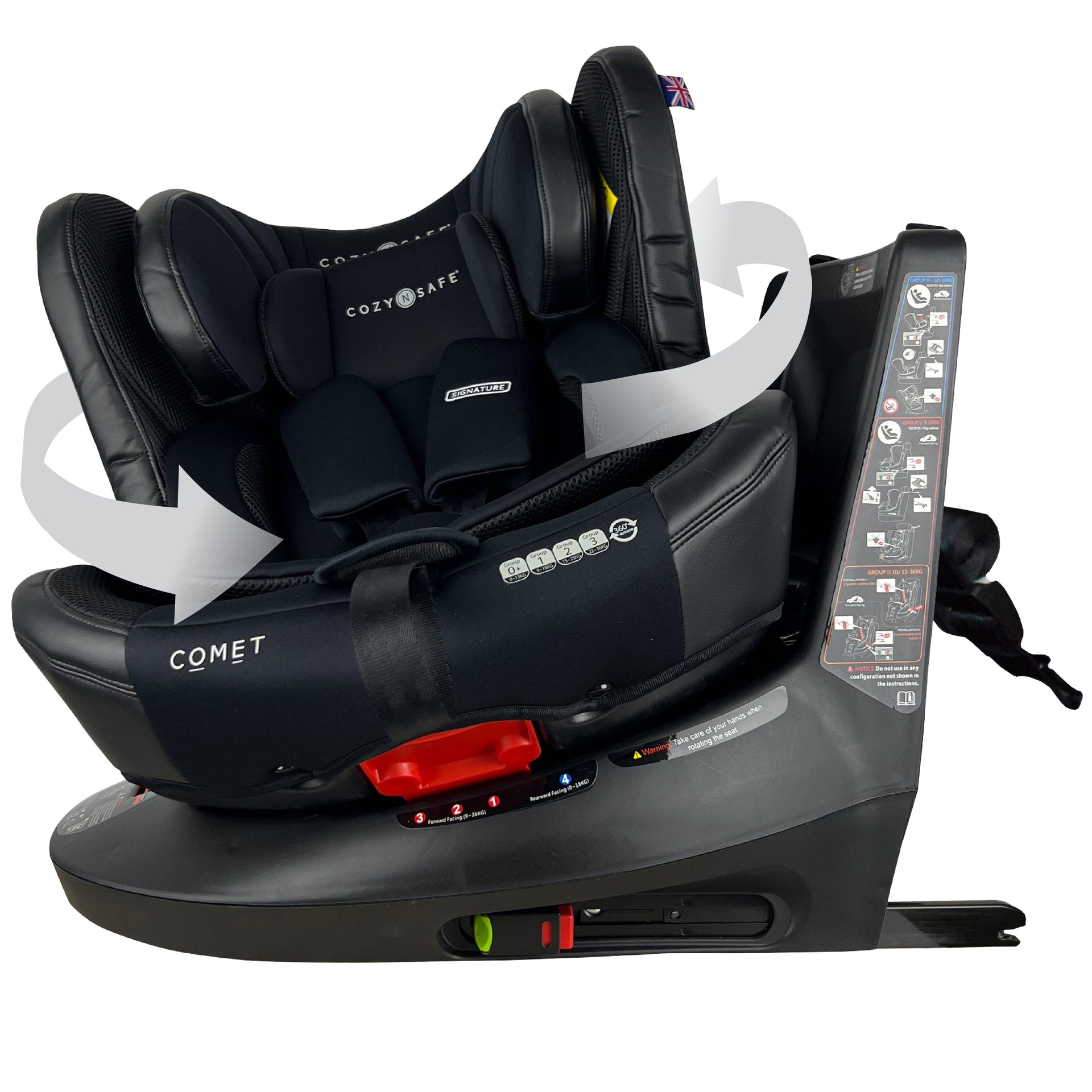 Cozy N Safe Comet 360 Rotation Group 0+/1/2/3 Spinning Car Seat