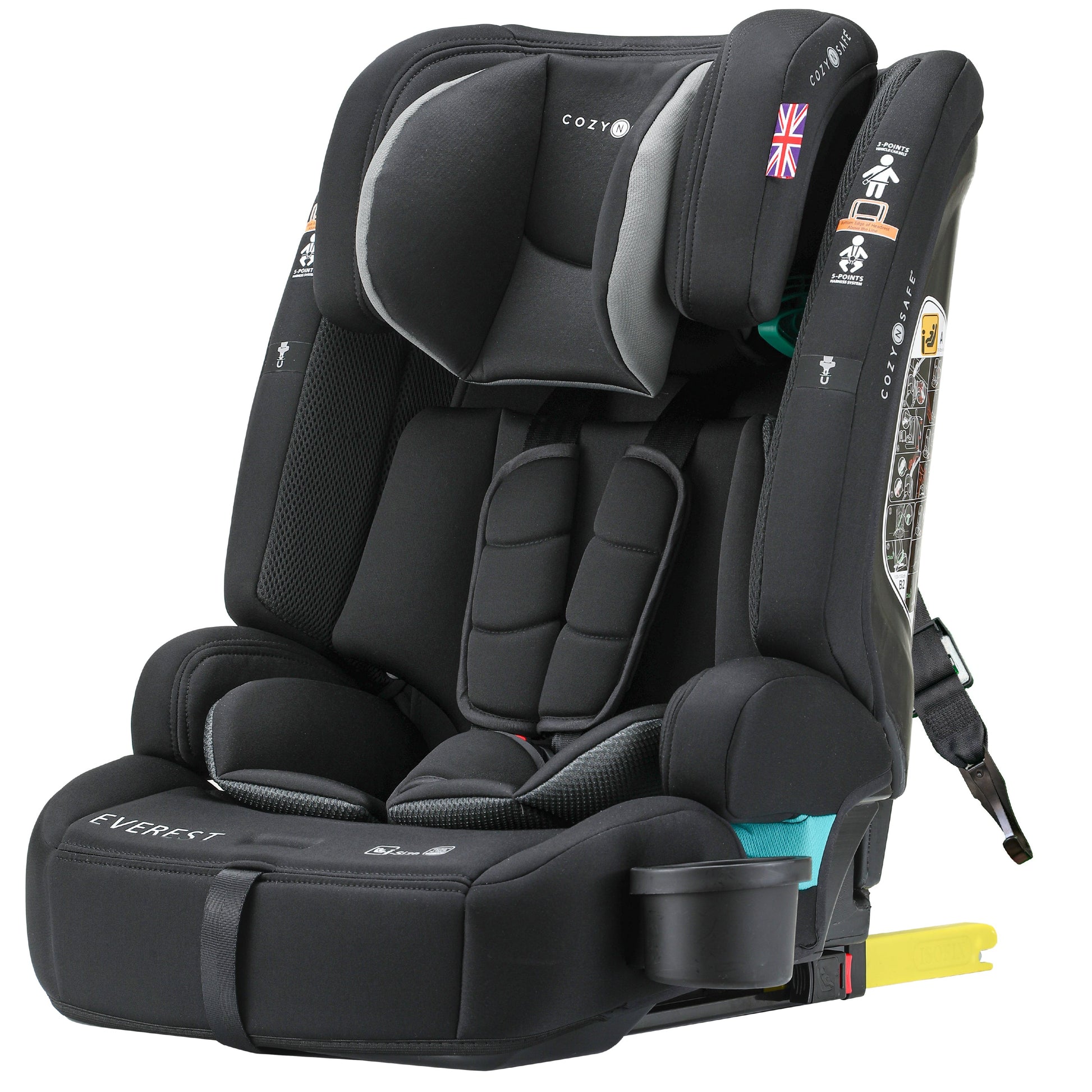Everest i-Size 76 to 150cm Car Seat Child Car Seat ISOFix, Top